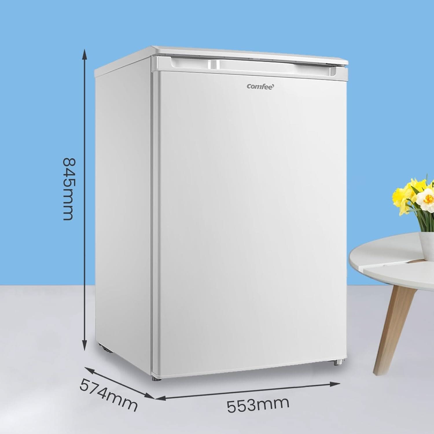 COMFEE 88L White Under Counter Freezer with 3 Drawers