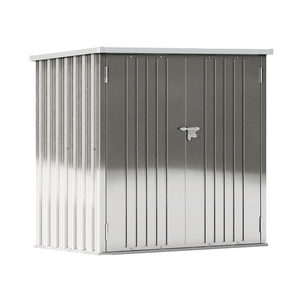 5.5x3ft Grey Slanted Roof Garden Shed with Double Doors