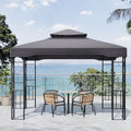 19ft Pergola Premium Iron with Retractable Canopy and Mesh Screens