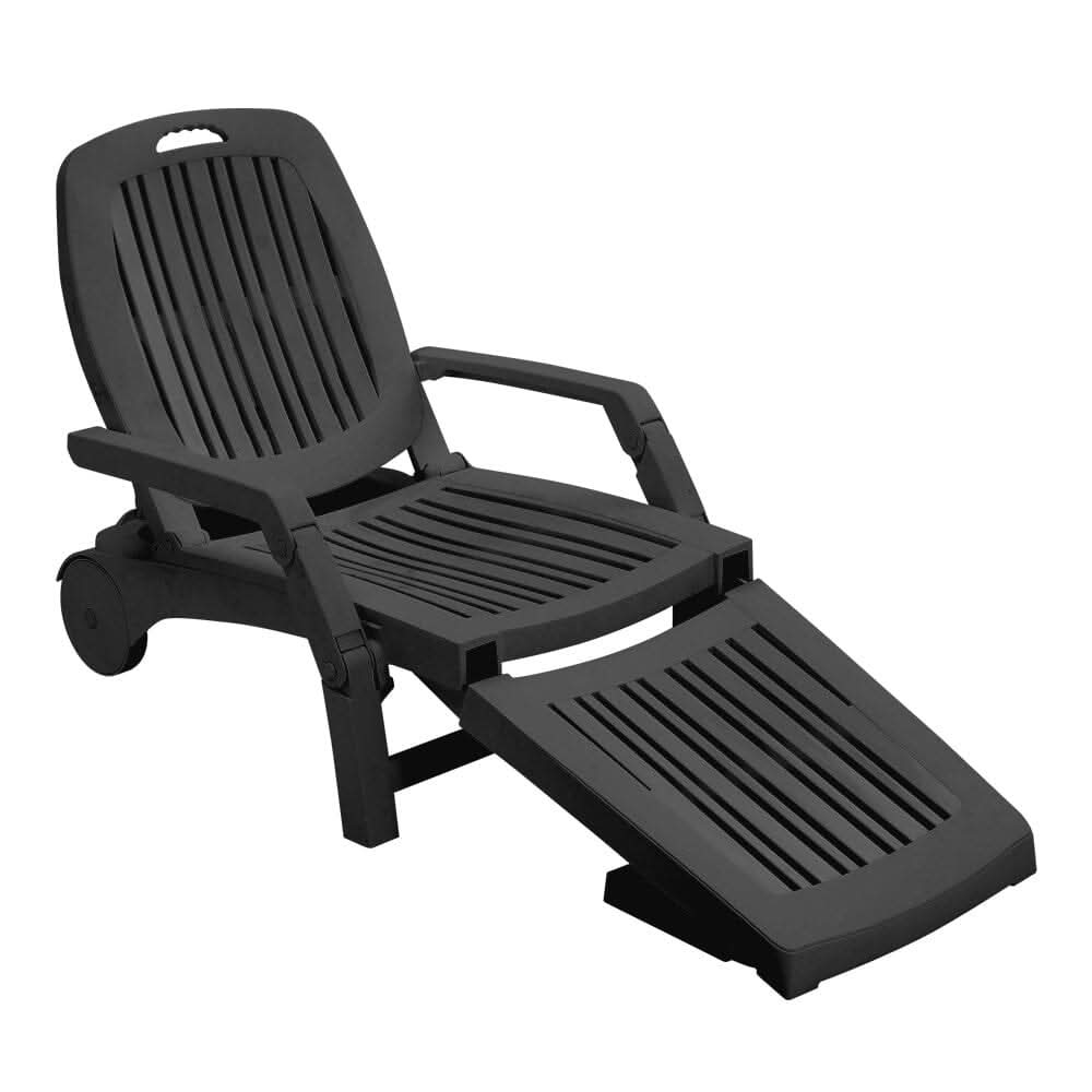 73.5cm W Outdoor Folding Lounge Chair Recliner with Wheels