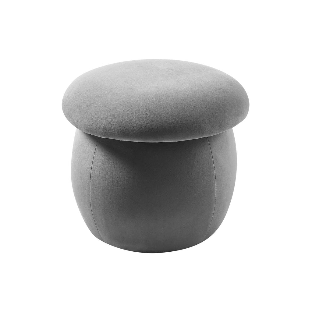 Mushroom Velvet Upholstered Footstool