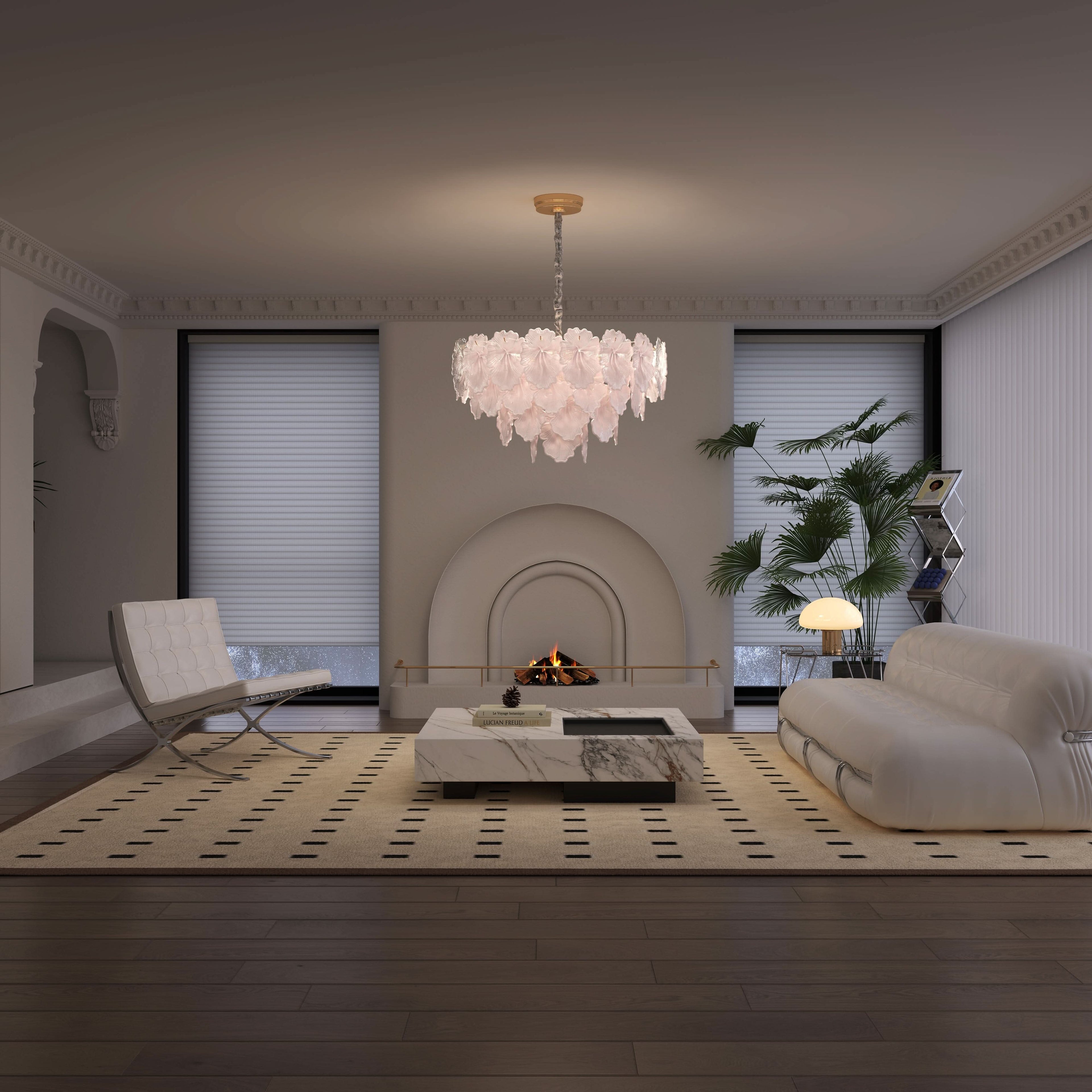 Lightsin Opulent Glow Elegant Glass Chandelier with Adjustable Elegance