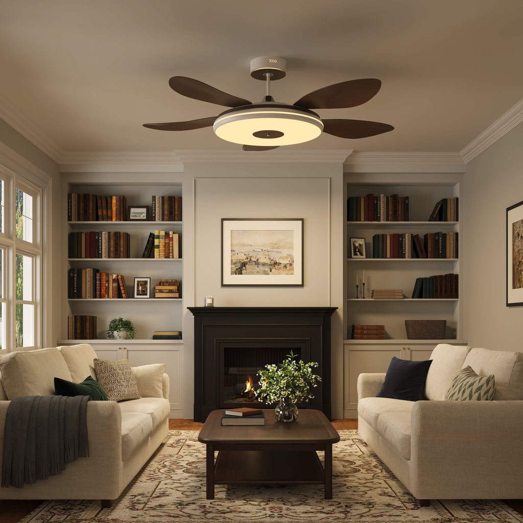 Lightsin 48 Inch Ceiling Fan with Bright LED and Timer Remote