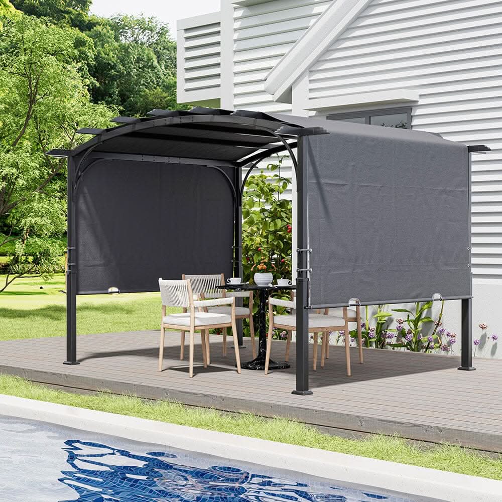 9ft Outdoor Gazebo Exquisite Summer Dark Grey Curved