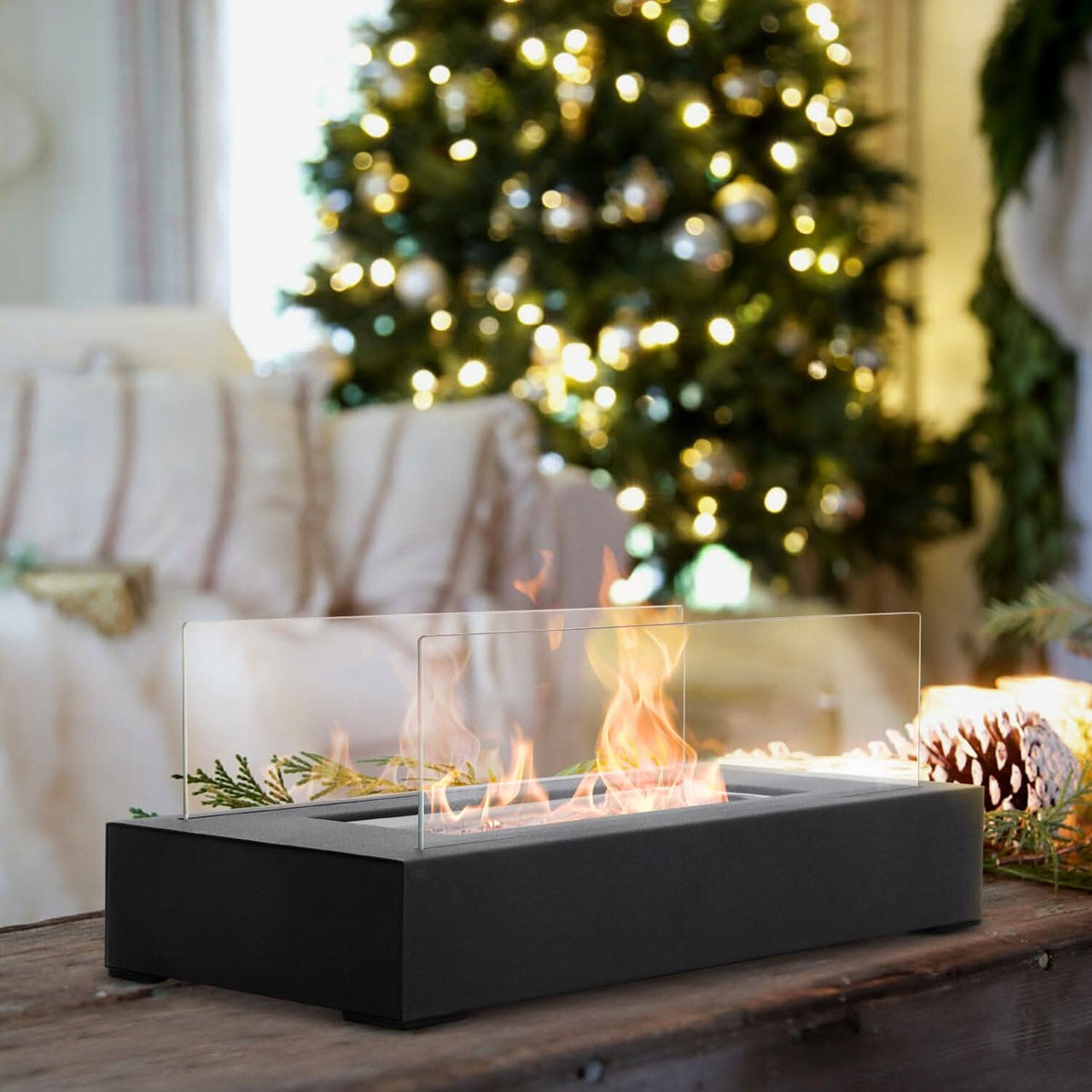 Tabletop Bio Ethanol Fireplace – Real Flame | Portable Indoor & Outdoor Use
