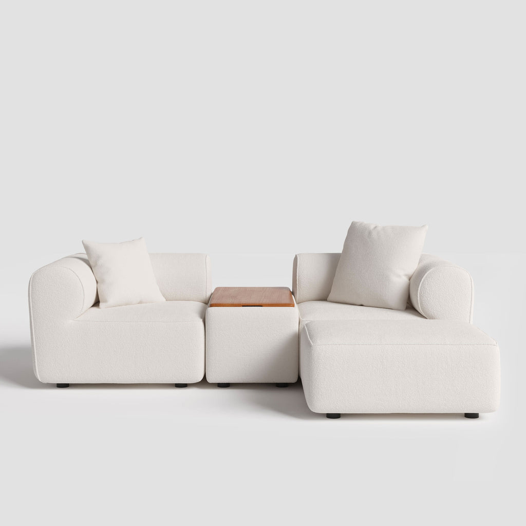 The Plump Modular Bouclé Sofa with Integrated Storage