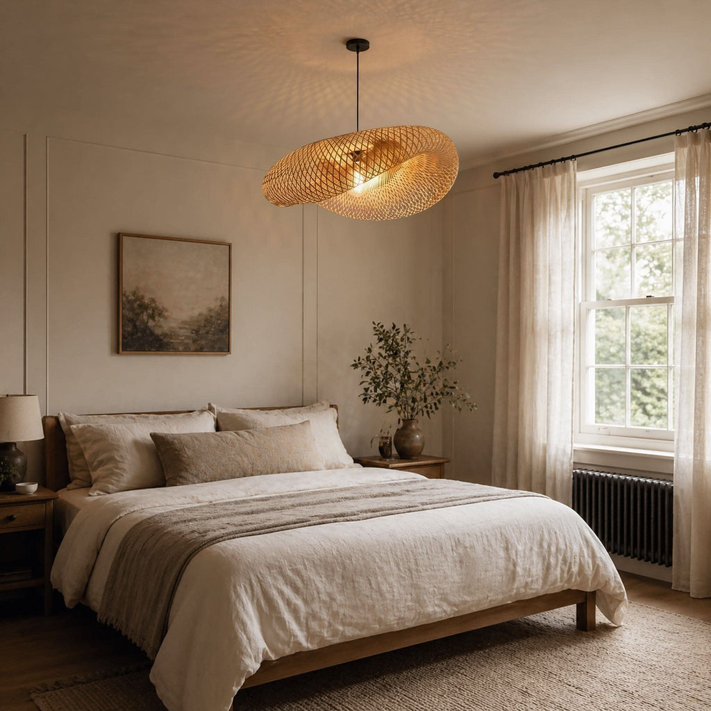 Lightsin Eco-Friendly Handmade Bamboo Pendant Light 60/80cm for Dining Room & Living Room