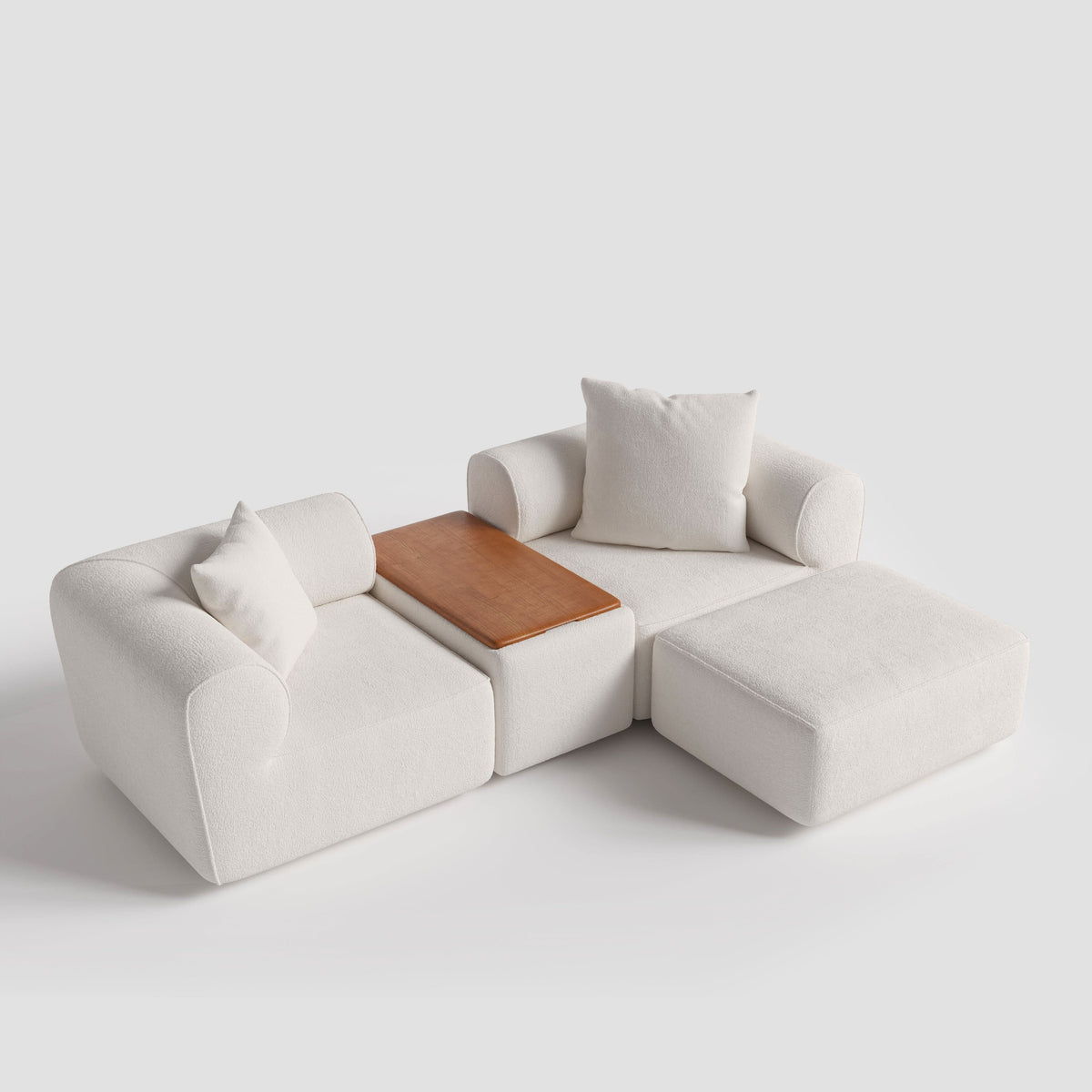 The Plump Modular Bouclé Sofa with Integrated Storage