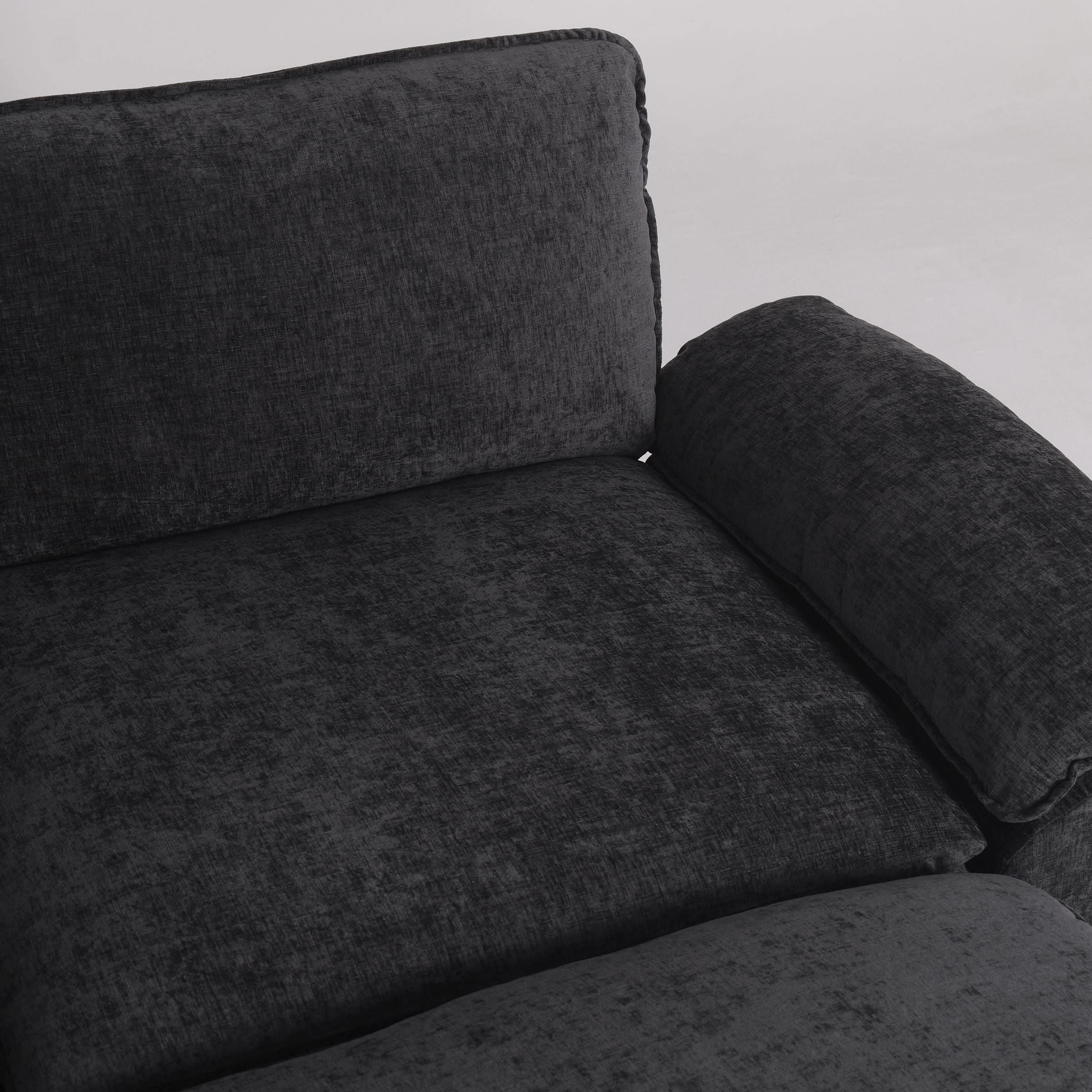 Modular Sofa Set with Chenille Upholstery and Wooden Frame