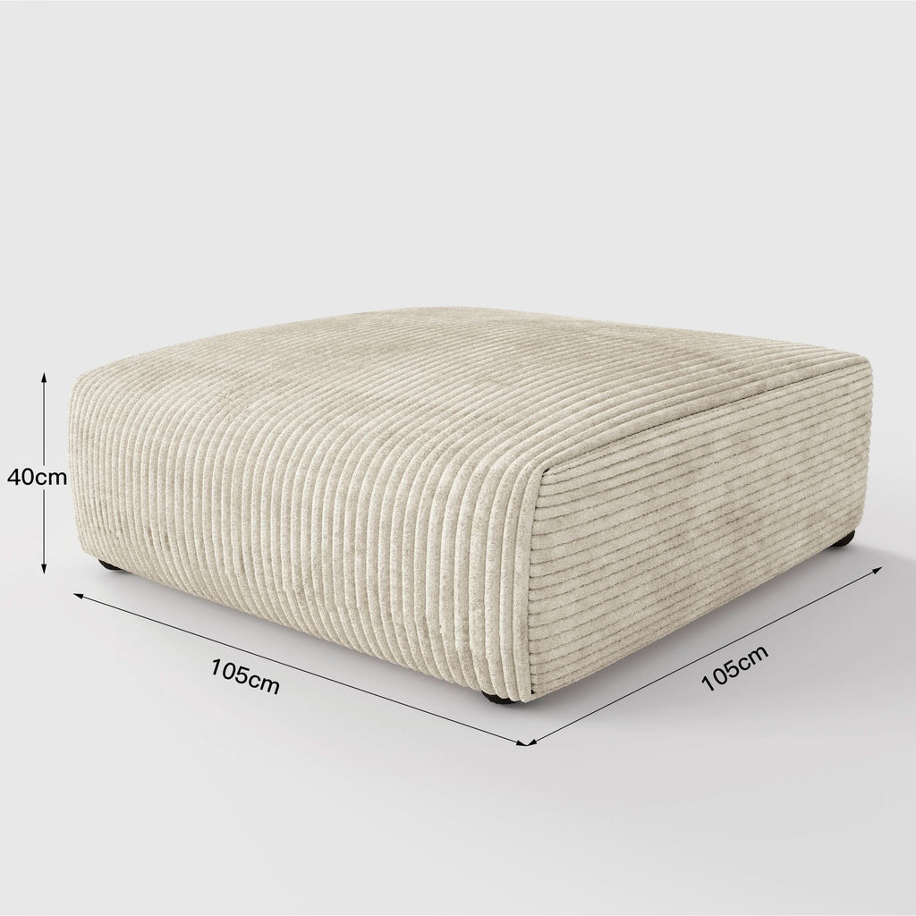 Cottonfy Corduroy Modular Wide Seat Chaise Sofa Block