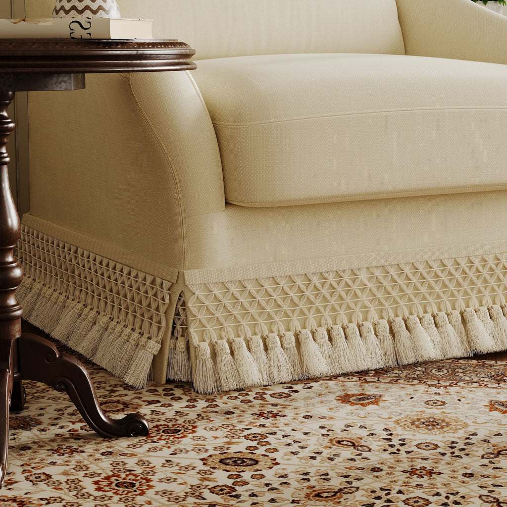 Cottonfy Slipcover Linen Armchair with Fringe