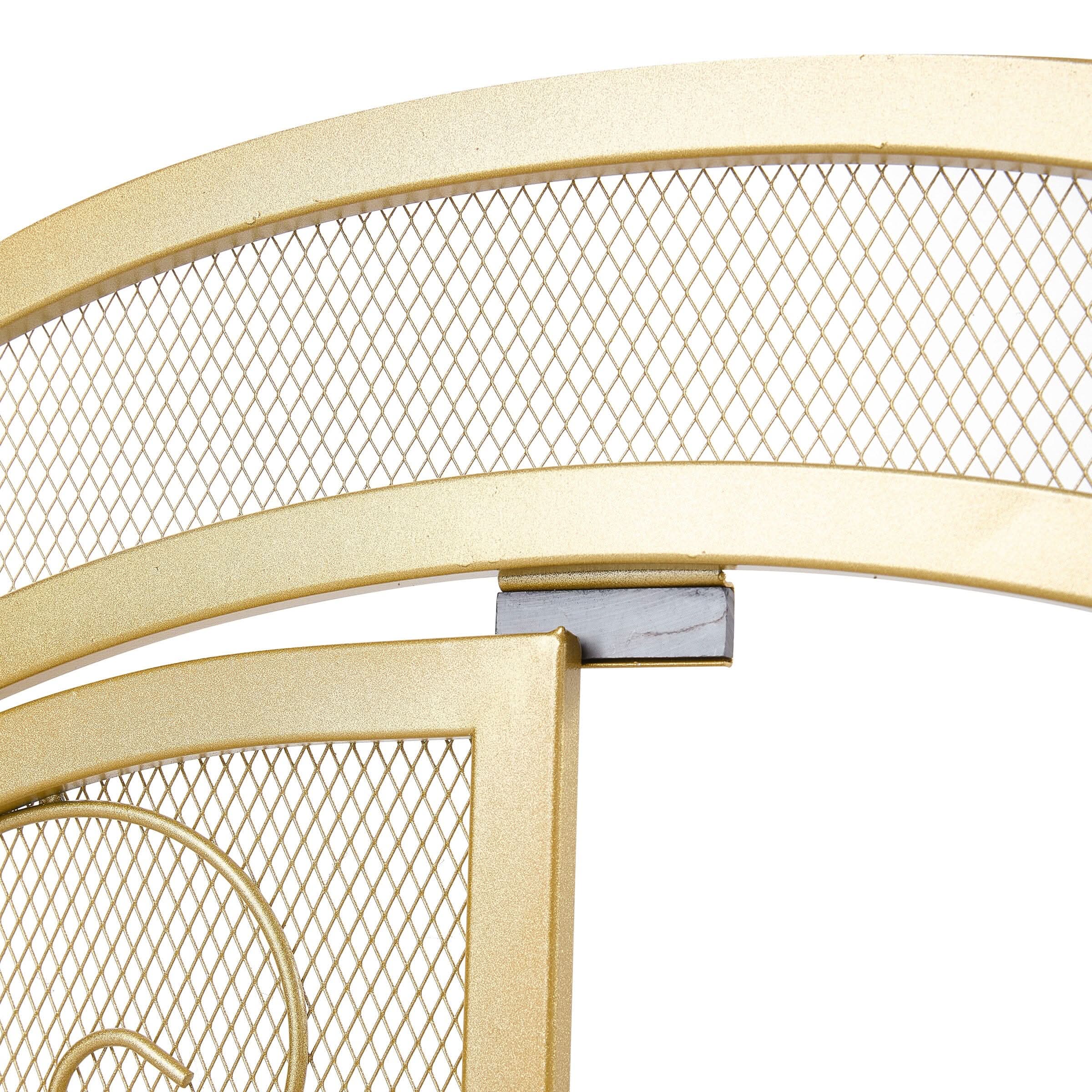 Smallbee Iron Fireplace Screen Gold Powder-Coated – 90x32x78.8cm