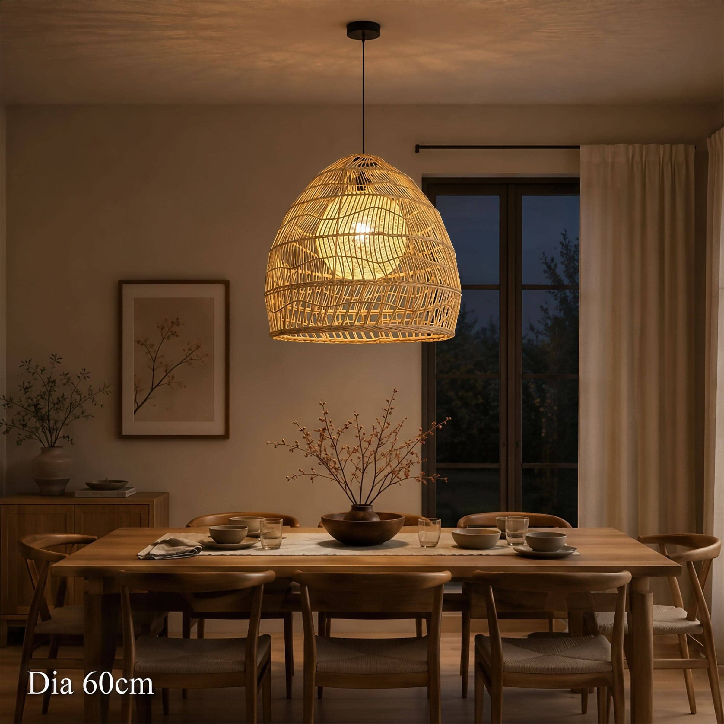 ‍Cella-Lightsin Natural Rattan Pendant Light with Optional Woven Inner Sphere (100% off)