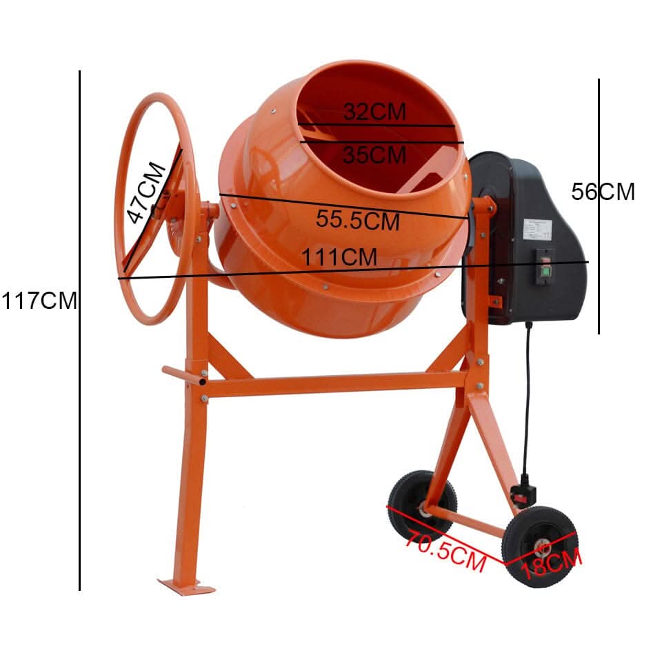 Durable and Versatile Cement Mixer with Easy Movement