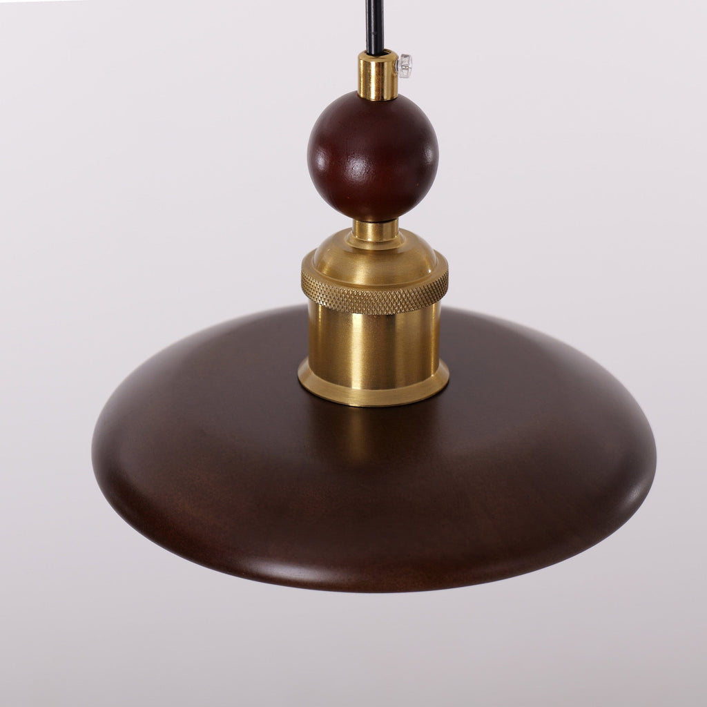 3-Light Walnut Wood Mini Pendant Light | E27 Ceiling Lamp