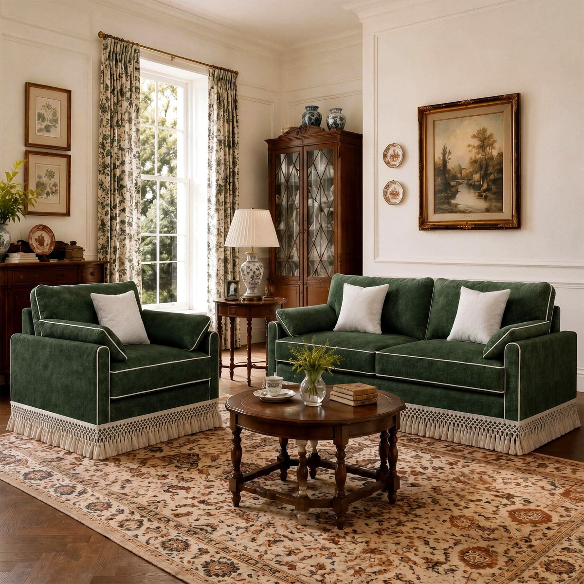 Cotton Linen Detachable Modular Sofa with Fringed Trim