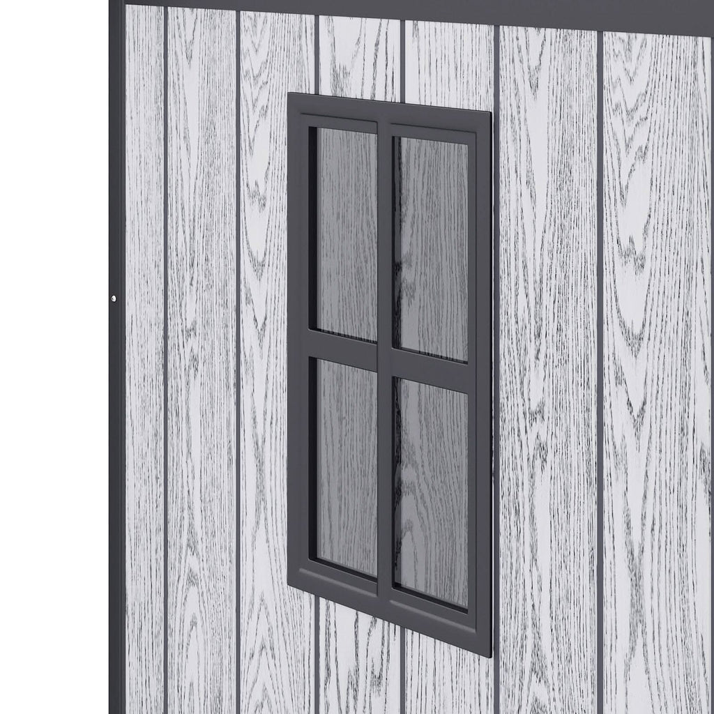 6x4ft / 8x4ft Plastic Outdoor Garden Storage Shed  with Light Grey