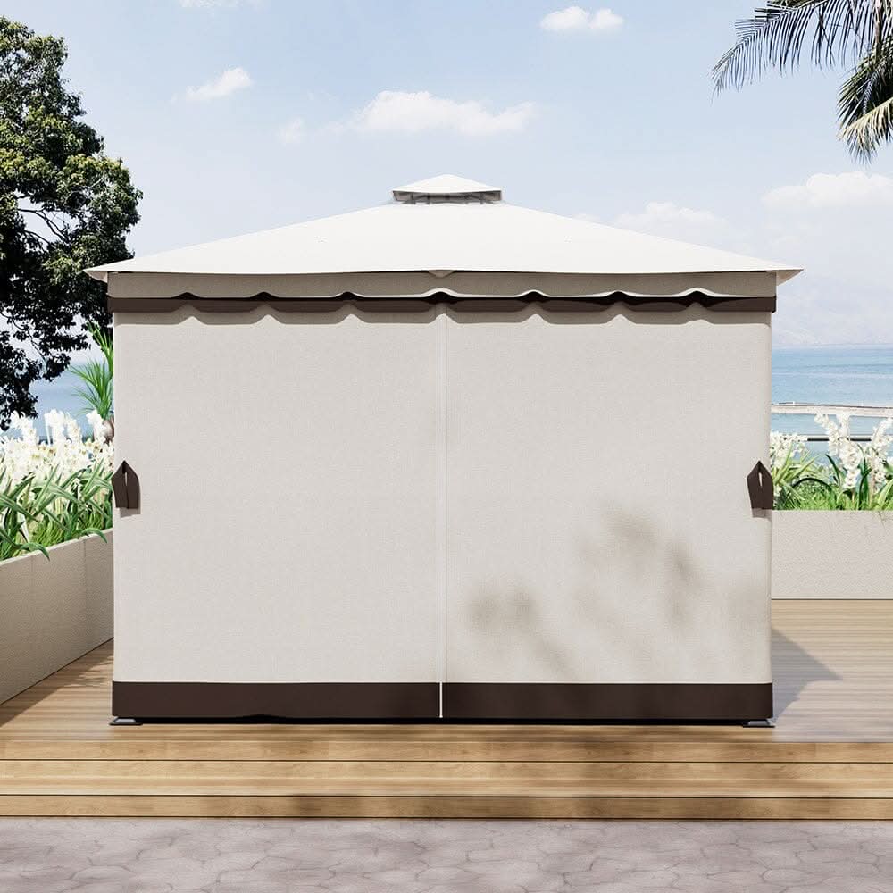 3*3m/4*4m Garden Party Beige Tent with Ground Pegs