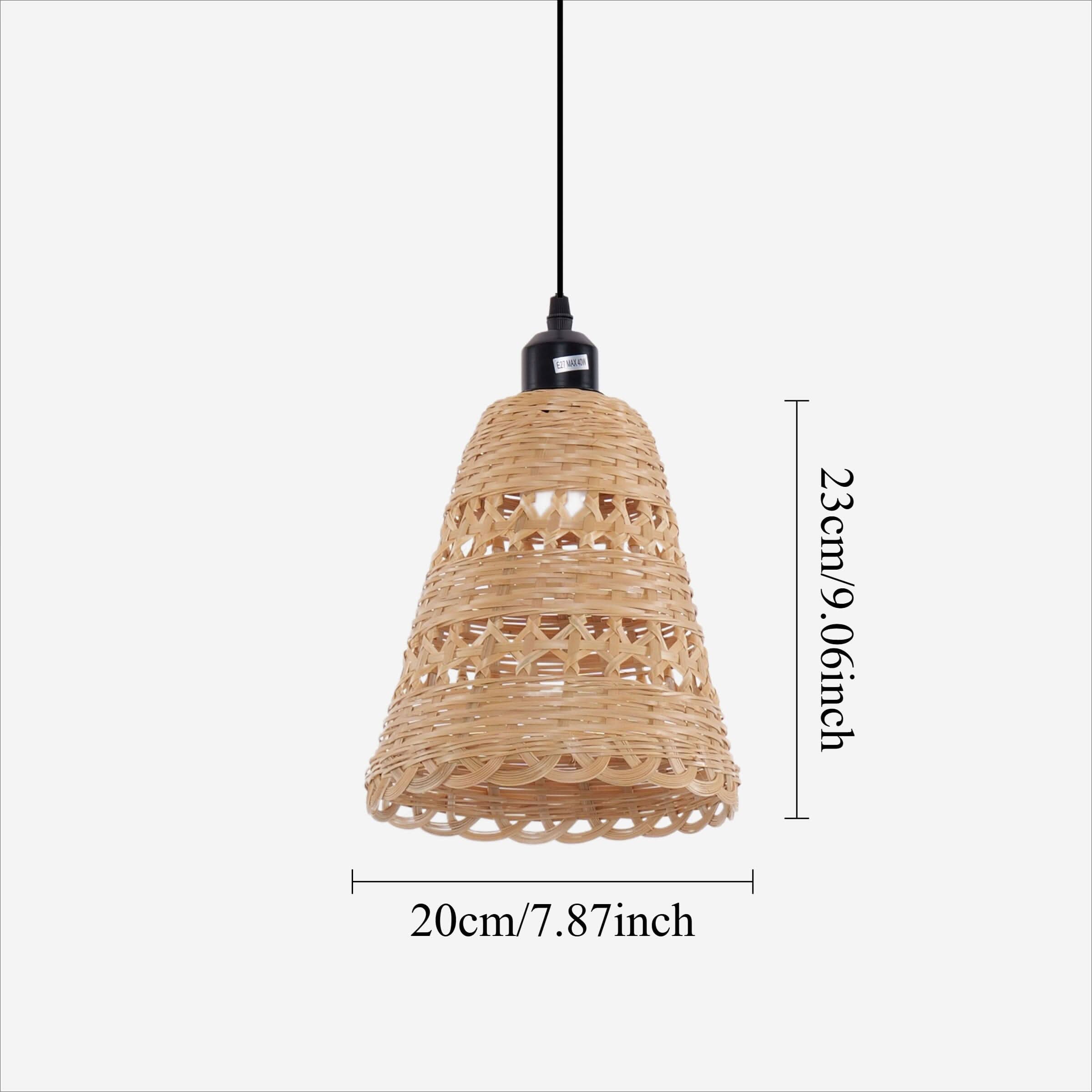 Lightsin Modern Bamboo Handwoven Warm Glow Pendant Light