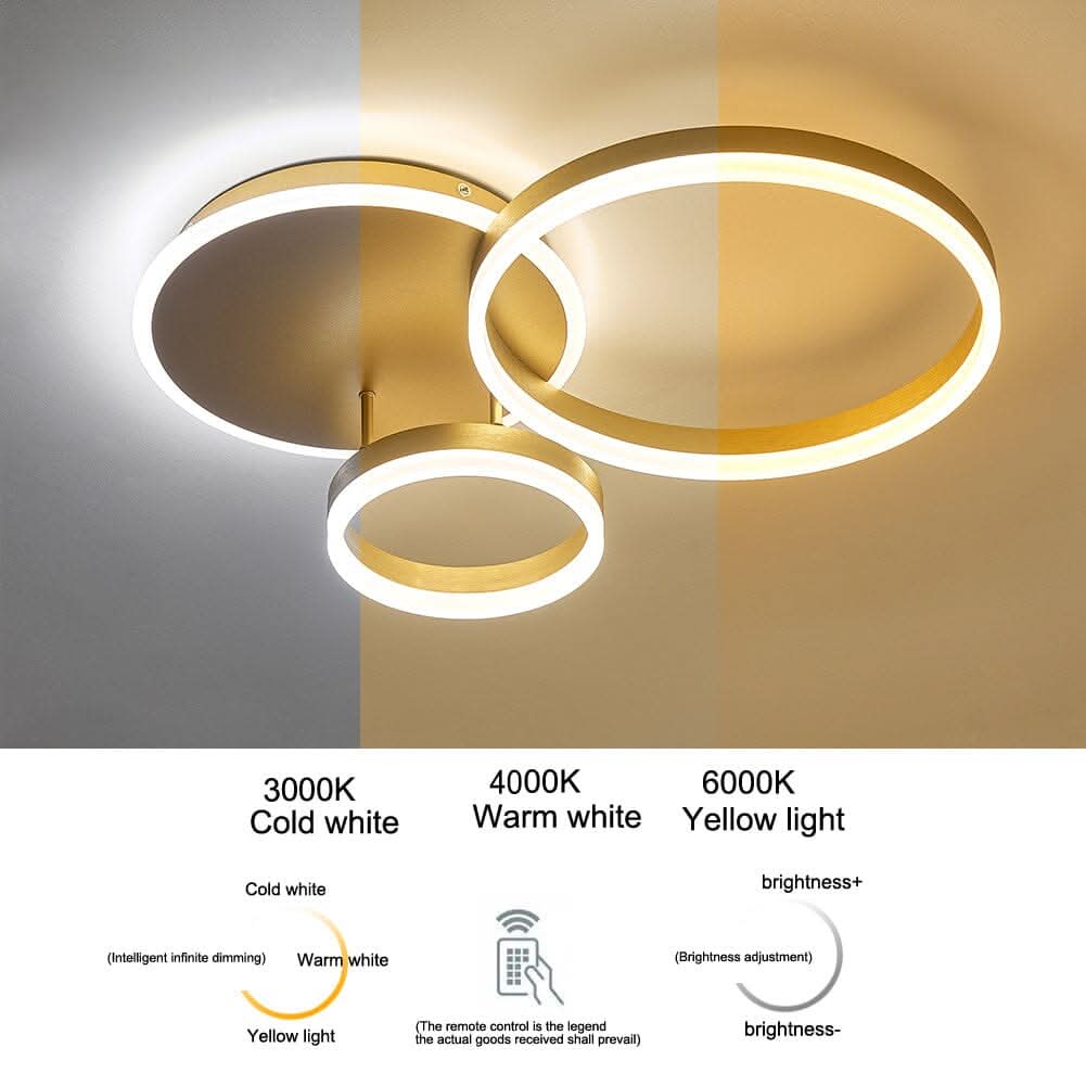 2/3.5 ft Circles  Ceiling Light with LED Dimmable/Non-Dimmable