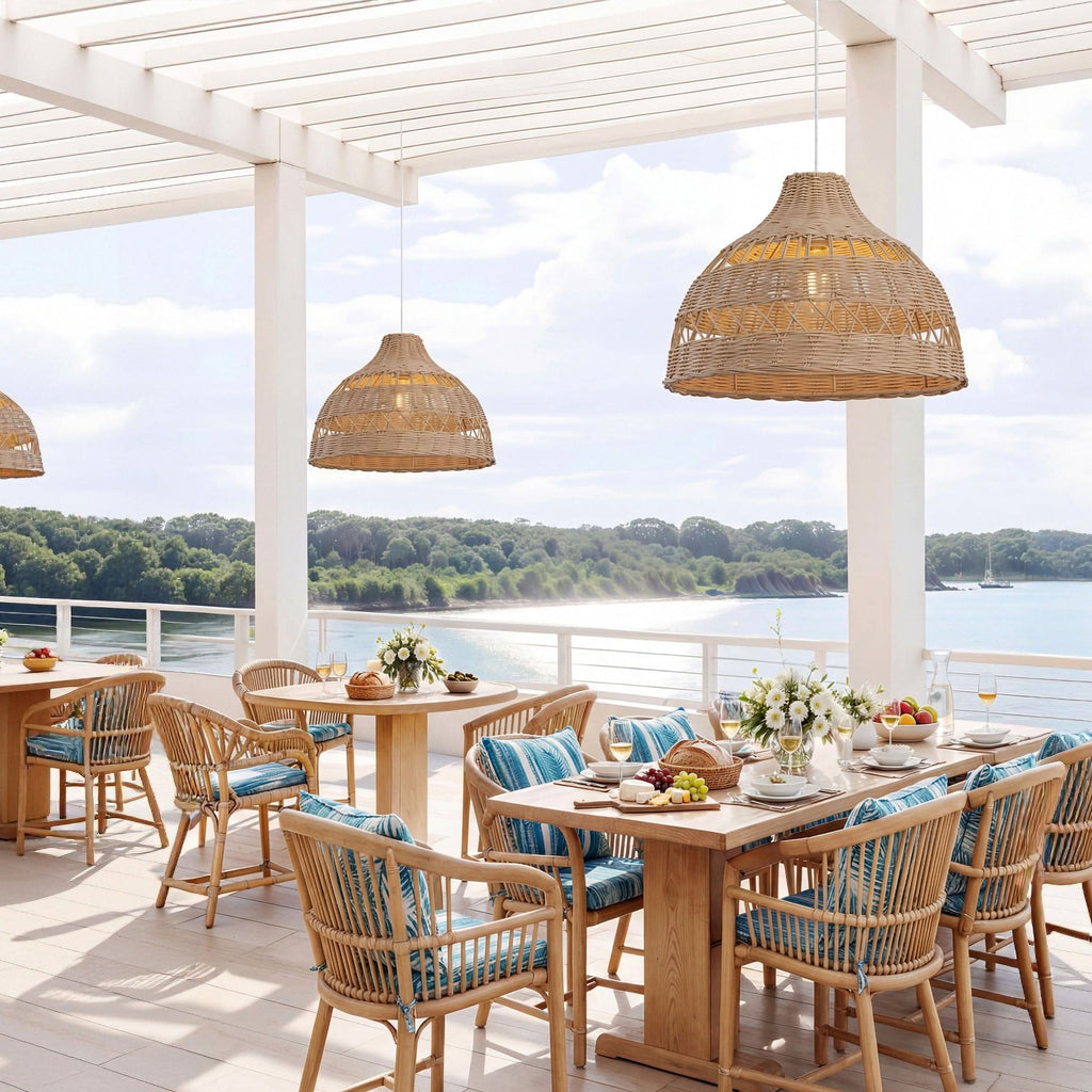 Lightsin Cella-Natural Rattan Pendant Light - Handwoven Ceiling Light, Durable & Rustic