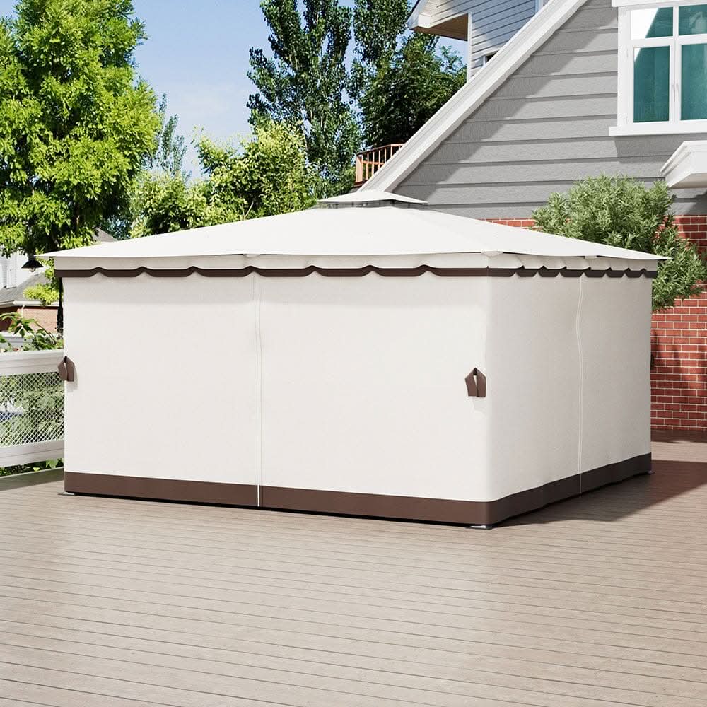 3*3m/4*4m Garden Party Beige Tent with Ground Pegs