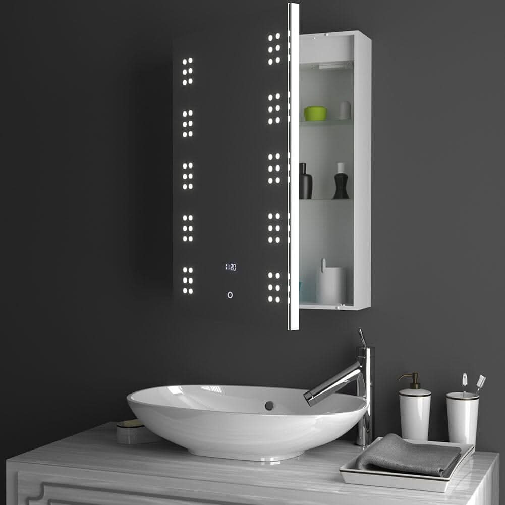 700x500MM LED Illuminated Mirror Cabinet with Shaver Socket&Demister Pad