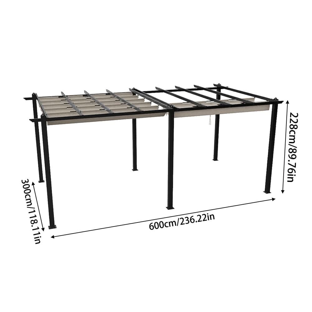 3x3m/3x4m/3x6m/4x4m All-Aluminum Flat Top Tarp Tent -Off-White/Light Grey