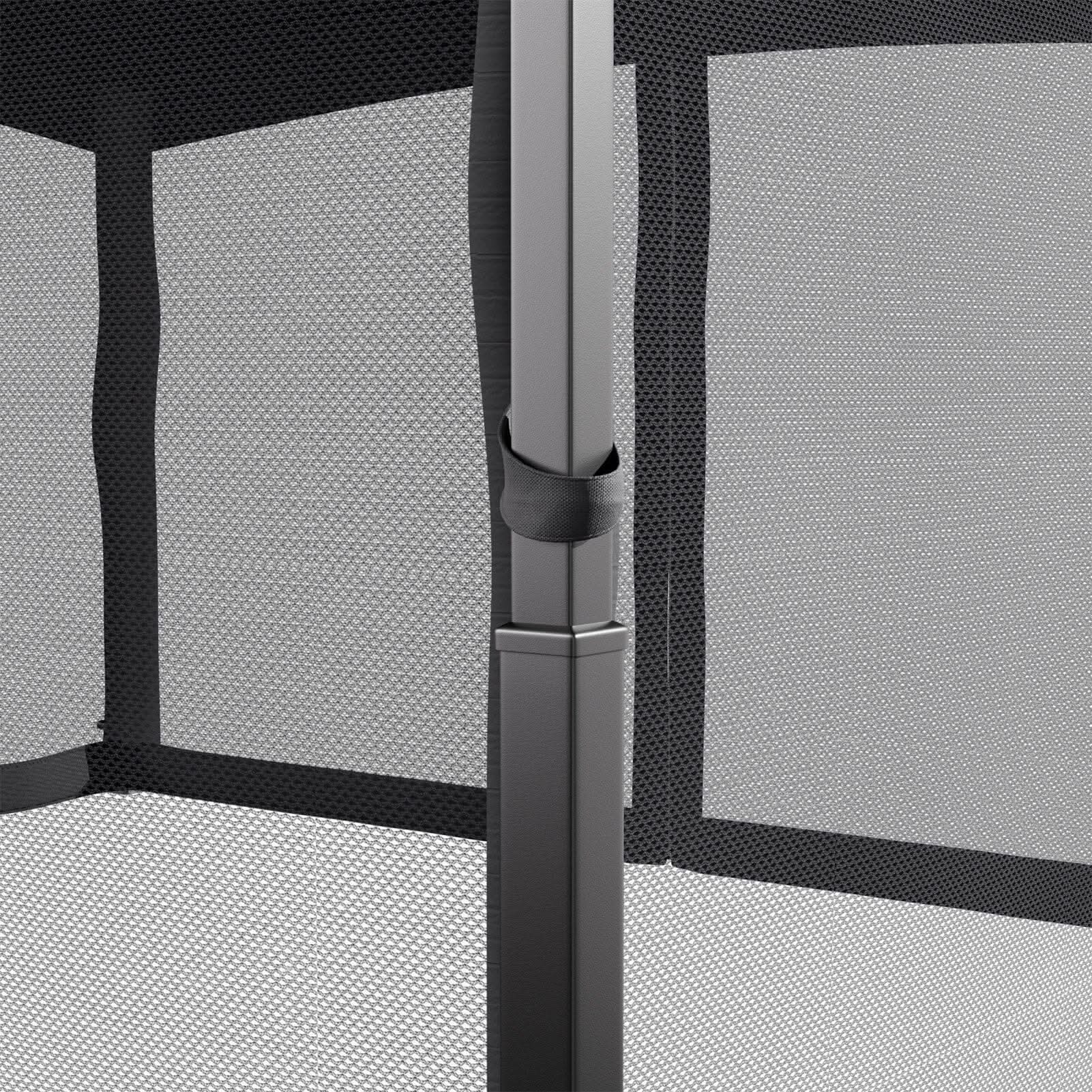13ft Metal Pergola Refined Deep Gray with Enclosed Mesh Drapes