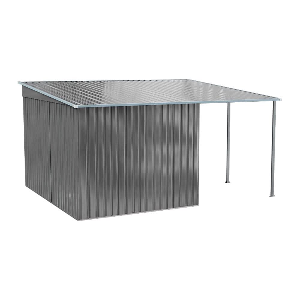 5.5x3.5 ft/ 5.5x5.5 ft/ 5.5x7.5 ft/ 5.5x9 ft Metal Pent Roof Outdoor  Storage Shed with Lean-to