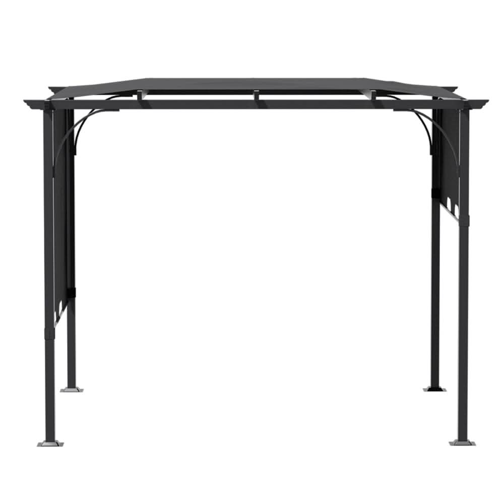 3x3x2.3m/3x4x2.3m Dark Grey Pergola Style Shade Canopy with Adjustable Roof