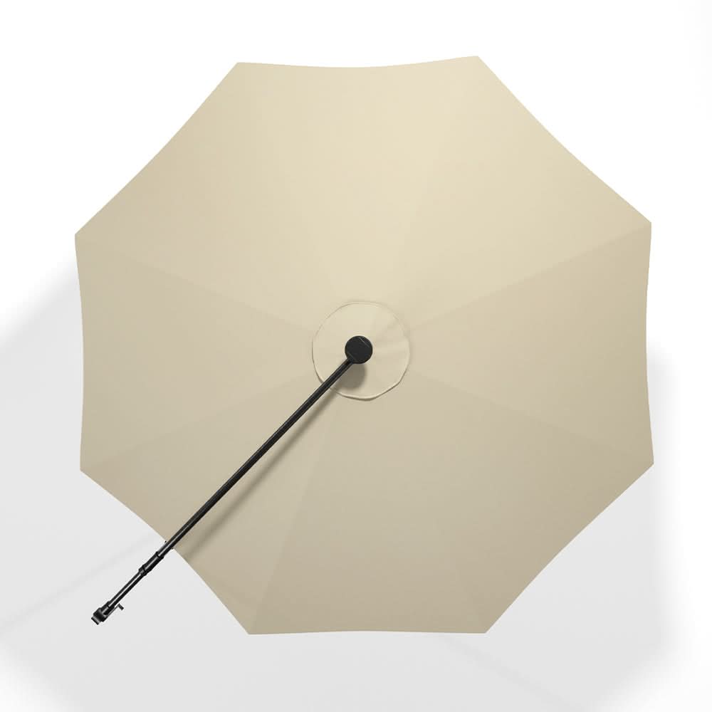 3M Cantilever Garden Parasols Beige/Light Grey/Dark Grey Iron Banana Umbrella with LED Lights