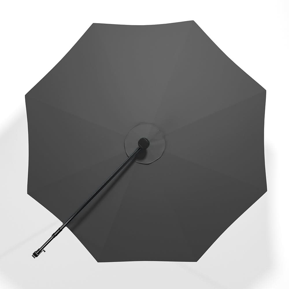 3M Cantilever Garden Parasols Dark Grey Iron Banana Umbrella with LED Lights