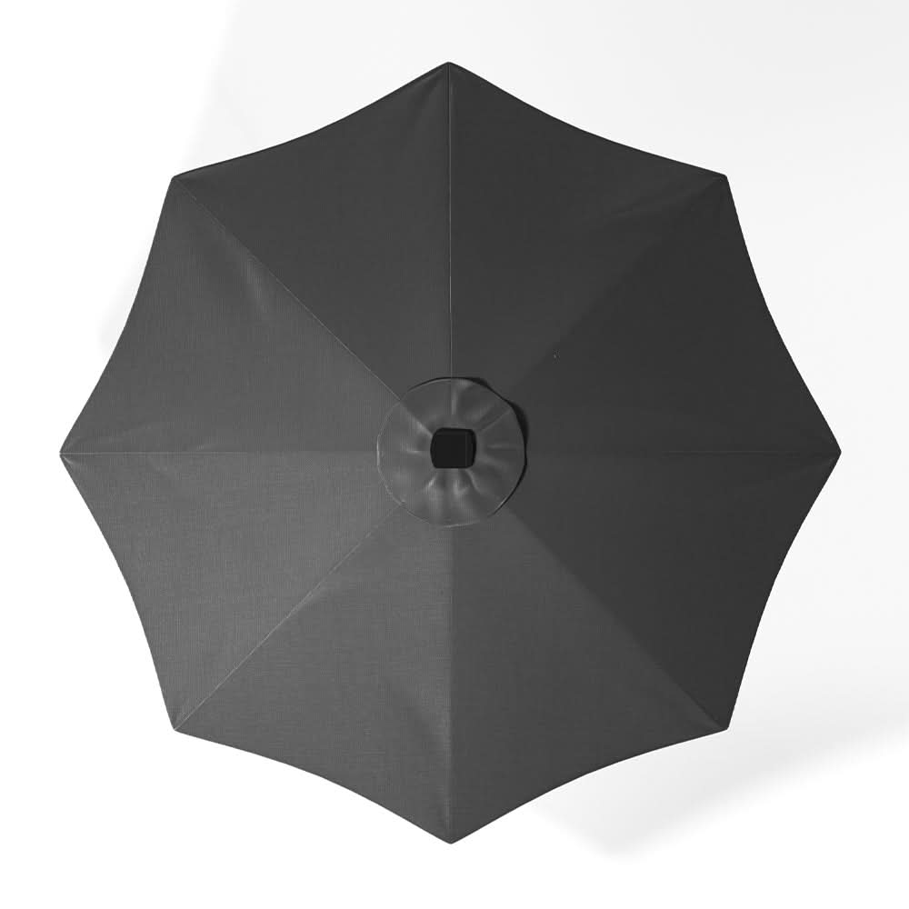 3M Sunbrella Umbrella Dark Grey Lighted Market with Solar Strip LED Lights