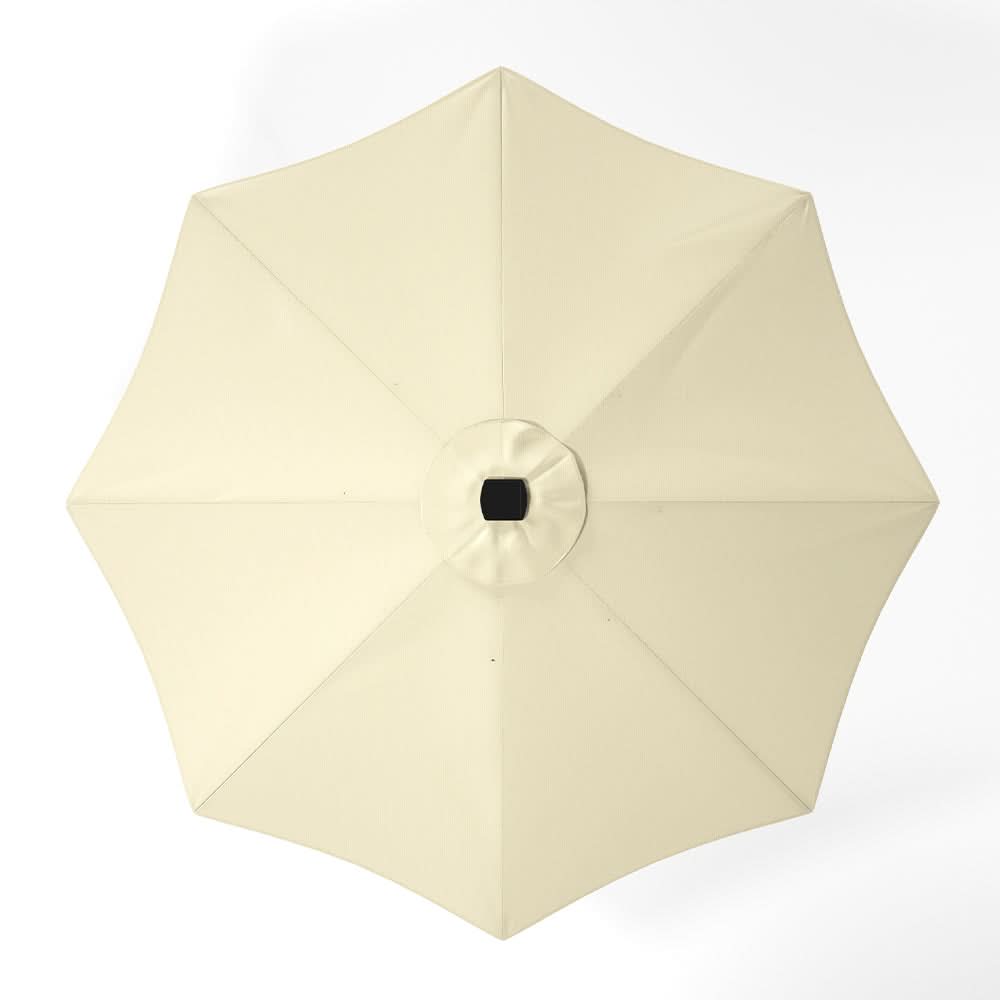 3M Sunbrella Umbrella Beige Lighted Market with Solar Strip LED Lights