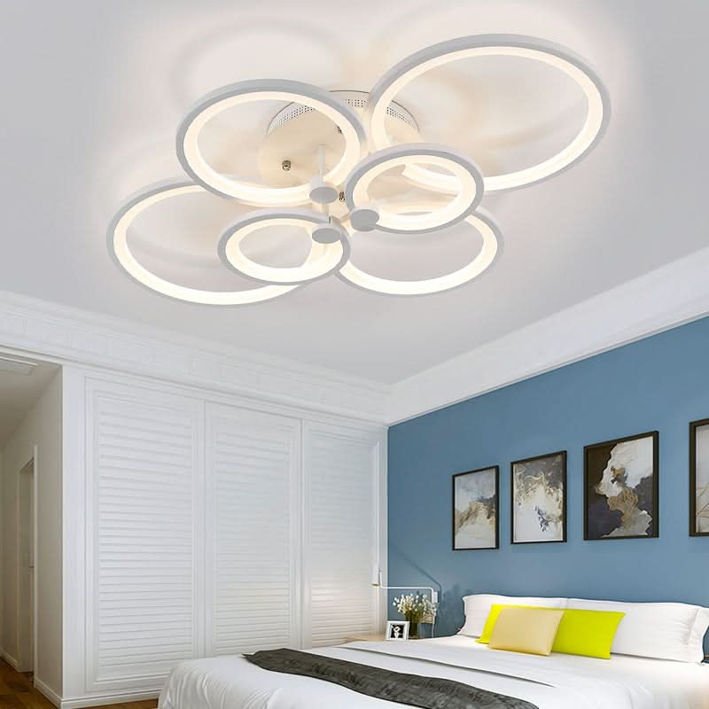 4/6/8 Rings LED Semi-Flush Ceiling Light Dimmable/Non-Dimmable