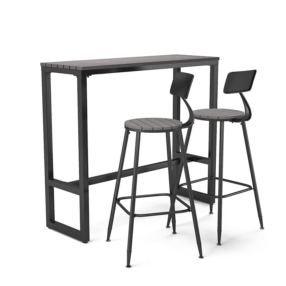 Garden Grey Dining High Table with Metal Legs