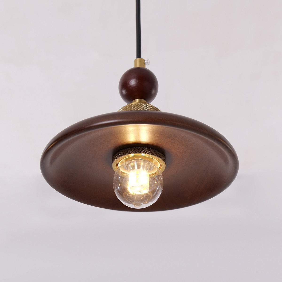 3-Light Walnut Wood Mini Pendant Light | E27 Ceiling Lamp