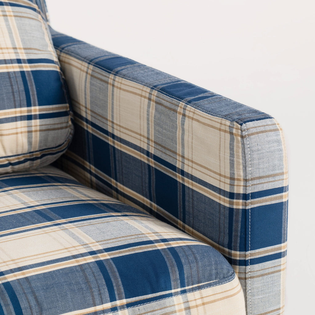 Cottonfy 3 Seater Striped Sofa with Removable Covers and Skirted Design