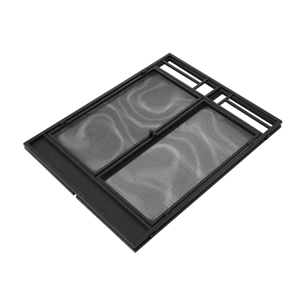 Smallbee Iron Fireplace Screen with 4-Piece Tool Set - Black Powder-Coated 122x1.3x80cm
