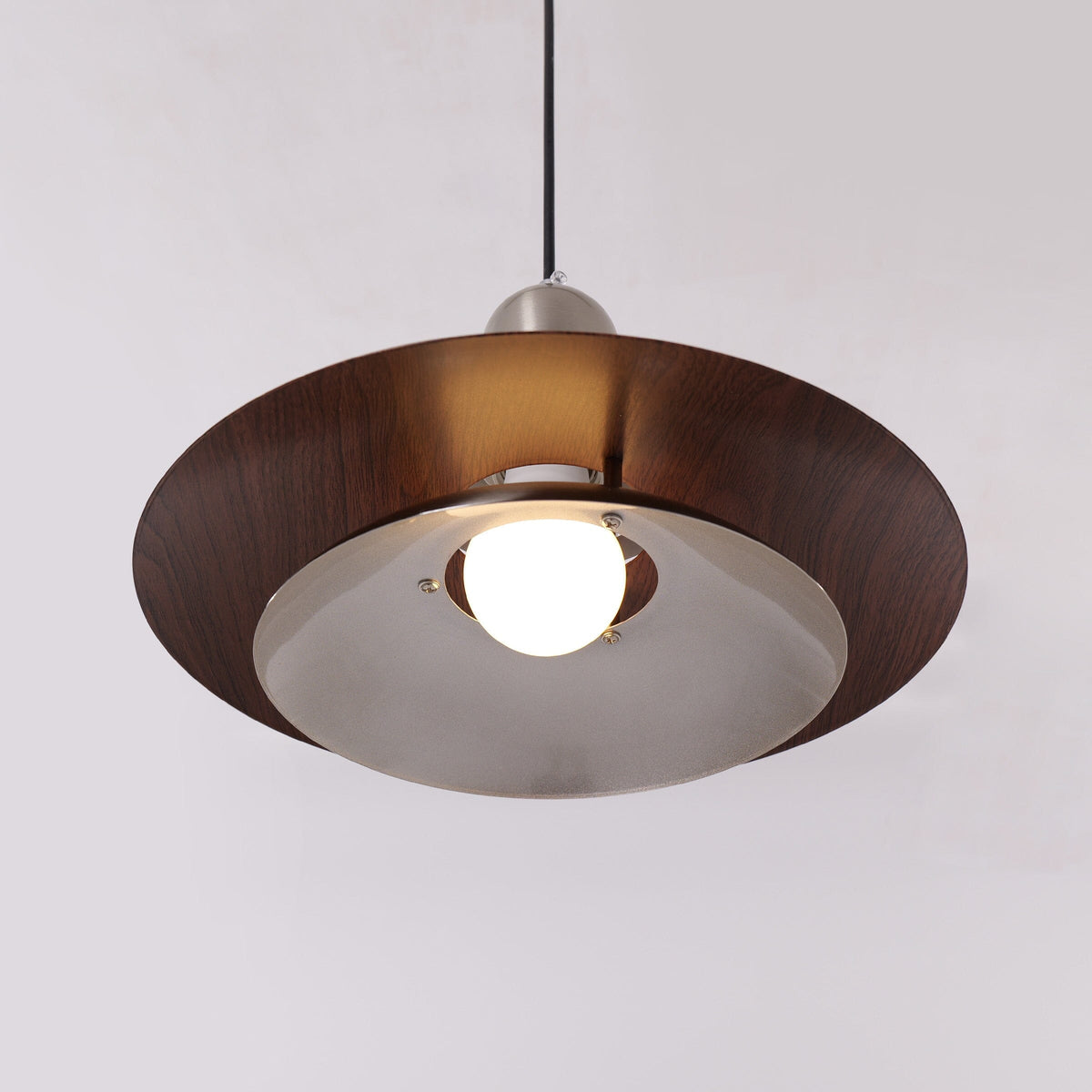 3-Light Walnut Iron Pendant Light | Adjustable E27 Ceiling Lamp