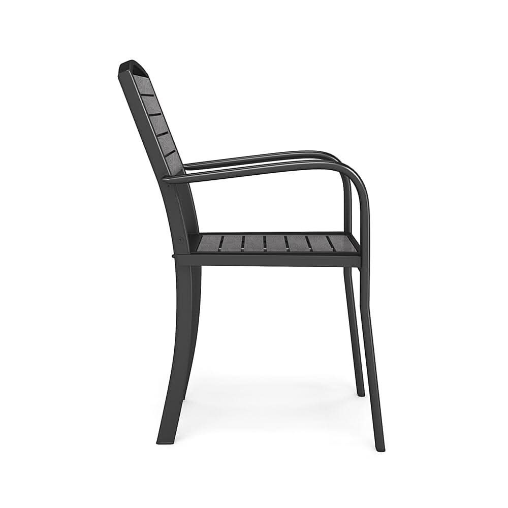 Set of 2/4 Garden Dining Armchairs with Metal Legs