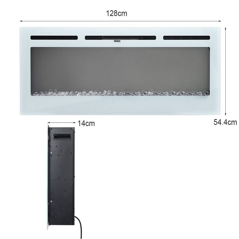 60 Inch Wall Mounted Fireplaces Recessed Fireplace 1800W White 5120BTU Electric Heaters
