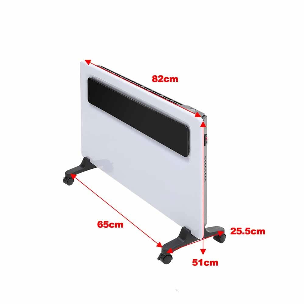 Floor-standing wall-mounted dual-use black and white heater with LED display - 1000W/1500W/2000W