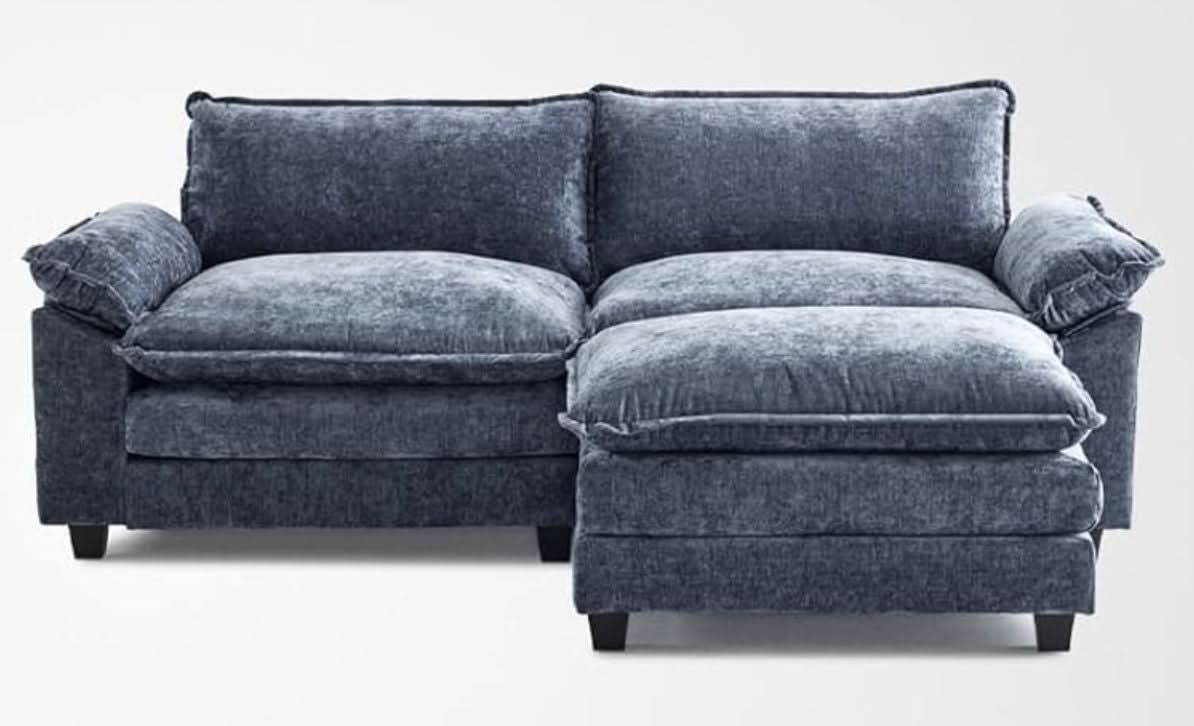 Modular Sofa Set with Chenille Upholstery and Wooden Frame