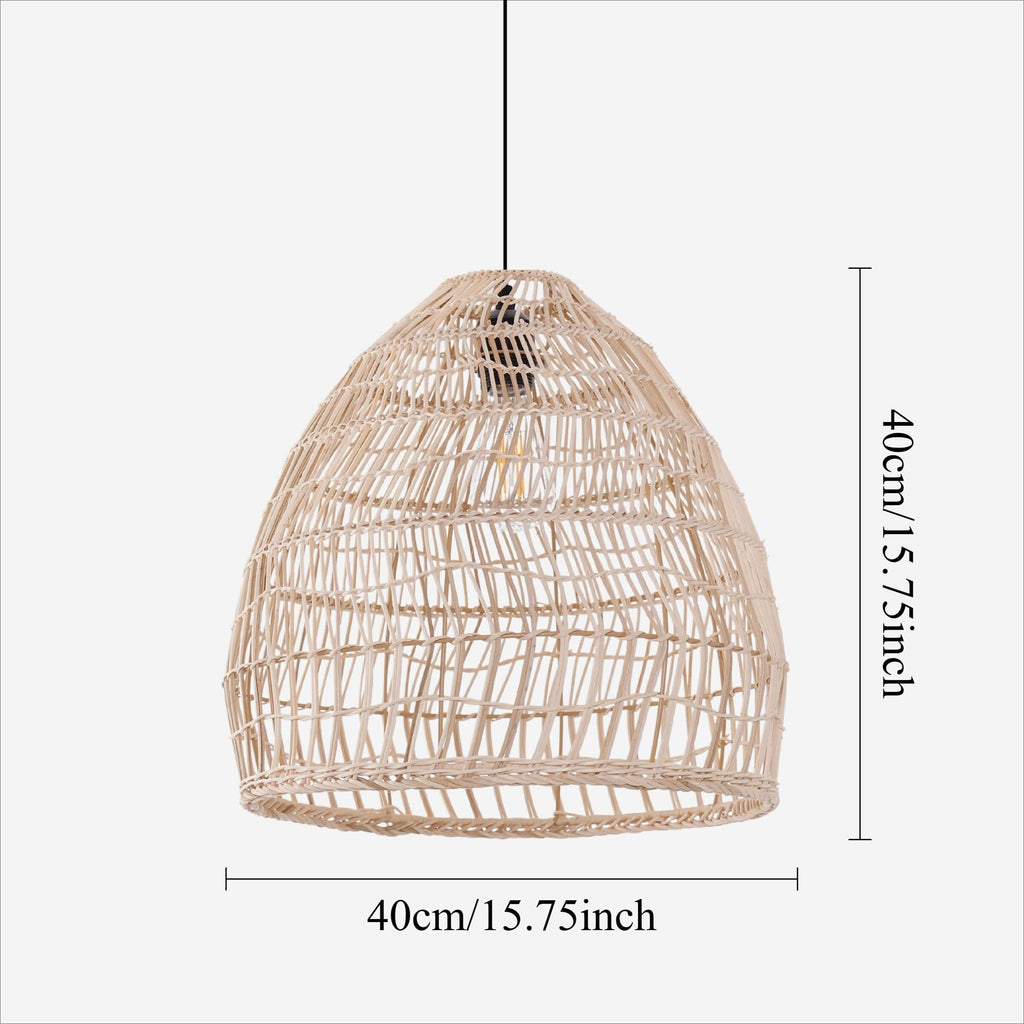 Lightsin Woven Rattan Dome Pendant Ceiling Light – Eco-Friendly Rustic Ceiling Light for Living Room, Dining, and Modern Interiors
