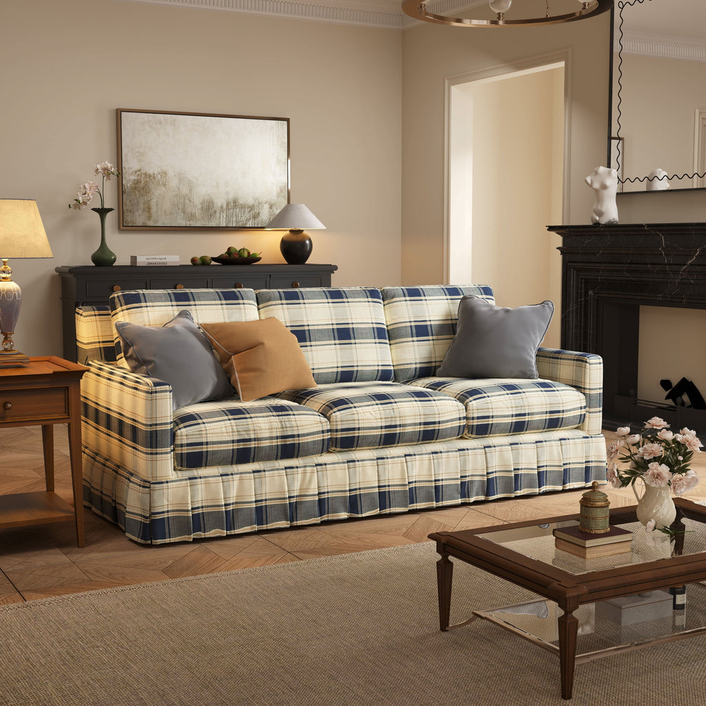 Cottonfy Classic Checked Sofa with Removable Covers