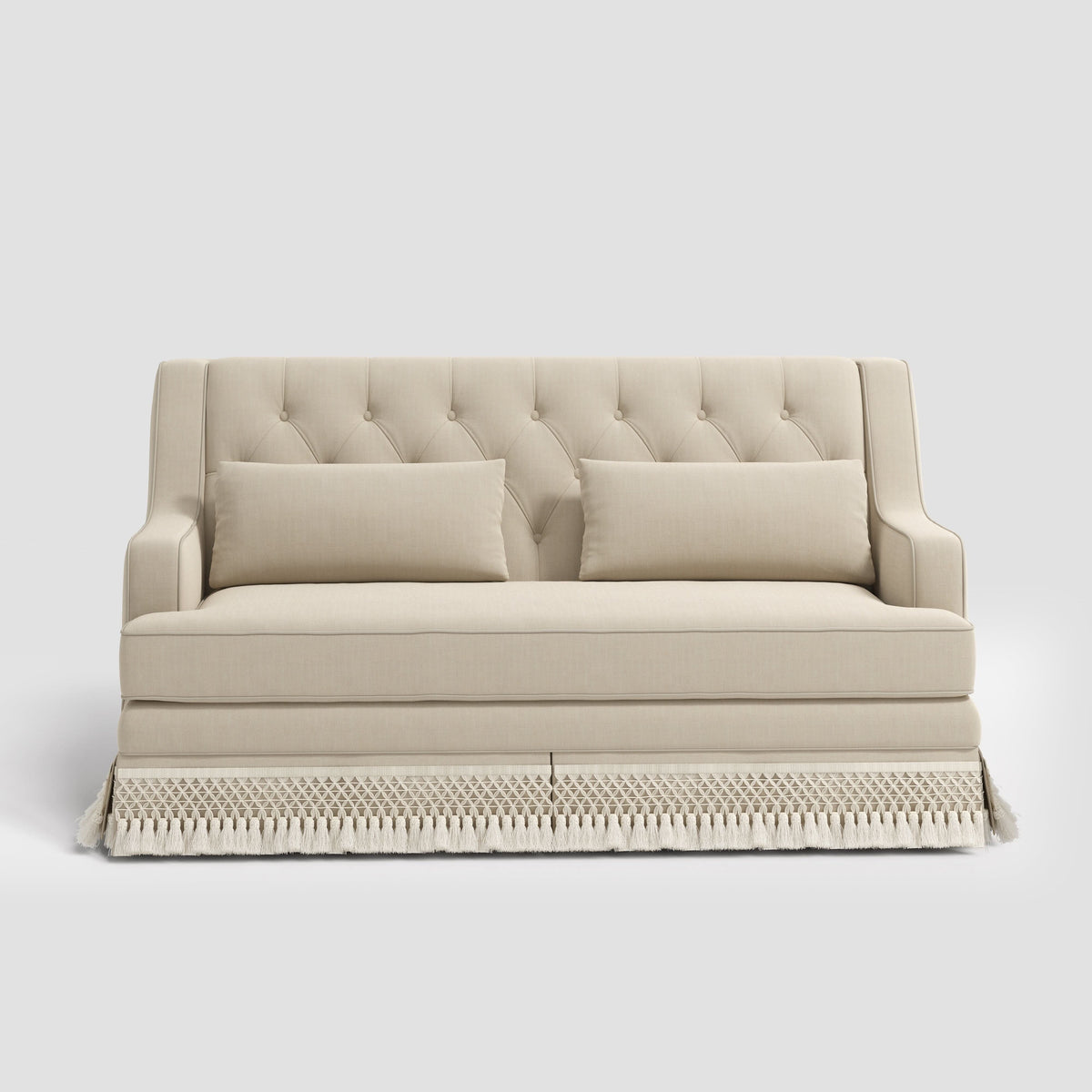 Cottonfy Fringe Skirt Sofa Velvet Linen Comfort Relaxed Living