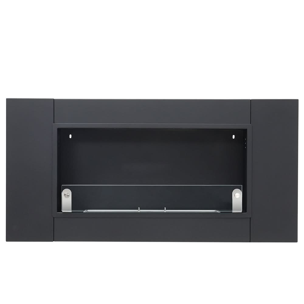 43 Inch Black Wall Mount Bio Ethanol Fireplaces Wall Fireplace Black Surface Clean Burning