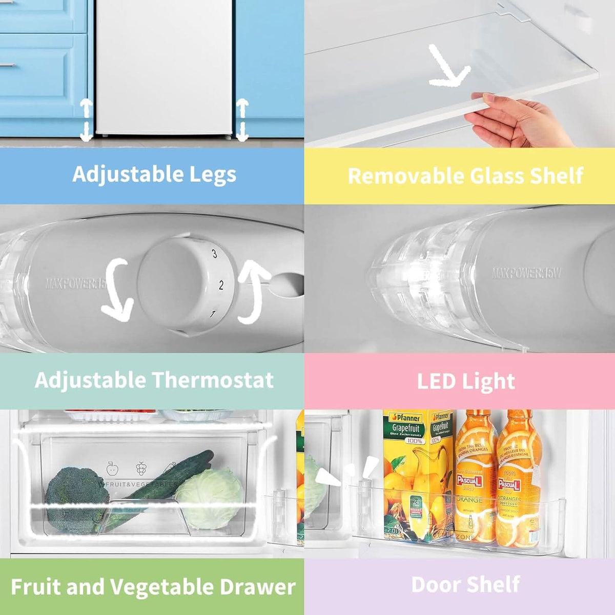 COMFEE Black/White 93L Small Fridge with Cooler Box